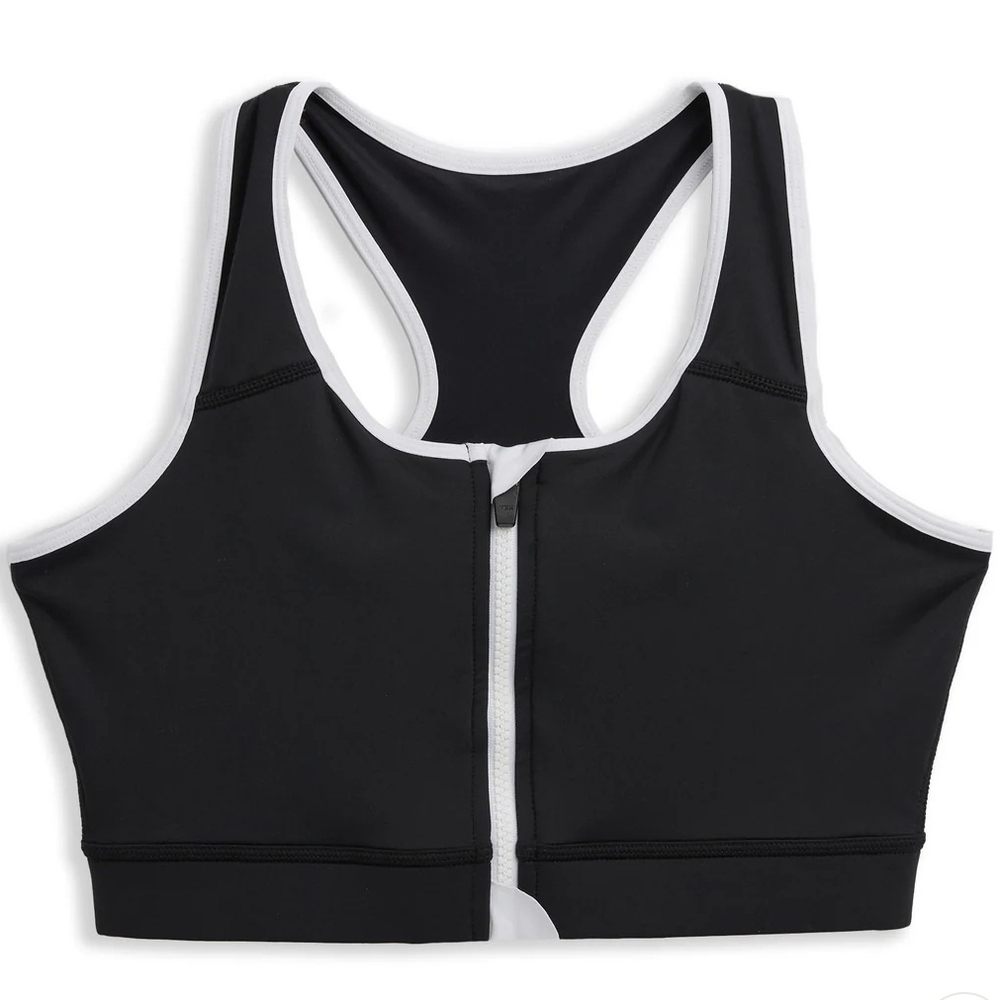 TomboyX Black and White Sports Bra Moisture-Wicking Comfort
